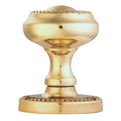 PAIR Chalice Mortice Door Knob 53mm Diameter Rope Detailing Polished Brass