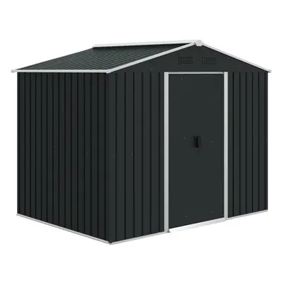 Outsunny x 6ft Garden Storage Shed with Double Sliding Door Outdoor Grey