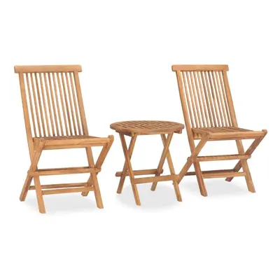 vidaXL Solid Teak Wood Folding Outdoor Dining Set Piece Outdoor Furniture