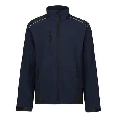 (M, Navy/Black) Regatta Mens Sandstorm Workwear Softshell Jacket