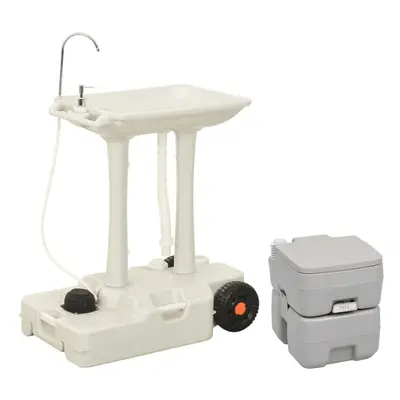 (41.5 x 36.5 x 42.5 cm) vidaXL Portable Camping Toilet and Handwash Stand Set Mobile Toilet Camp