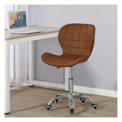 (Brown) Charles Jacobs Adjustable Swivel Chair | Office Chair With Chrome Wheels