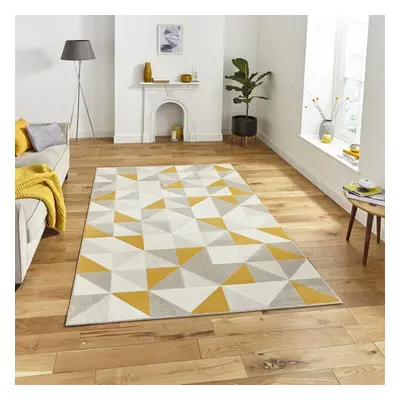 (120x170cm) Vancouver Rugs in Beige Yellow Soft Power Loomed Polypropylene Mats