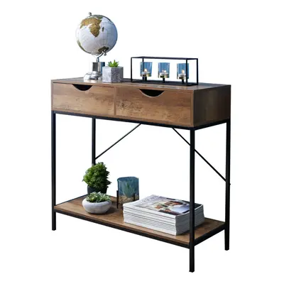 Console Table Drawer Wooden Shelf Storage Desk Furniture Bedroom