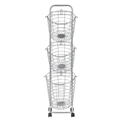 3 Tier Metal Wire Basket Stand Silver AYAPAL