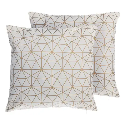 Set of Cotton Cushions Geometric Pattern x cm Gold SEDUM