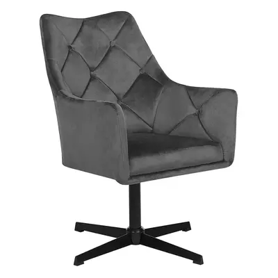 Swivel Armchair VAKSALA Velvet Dark Grey