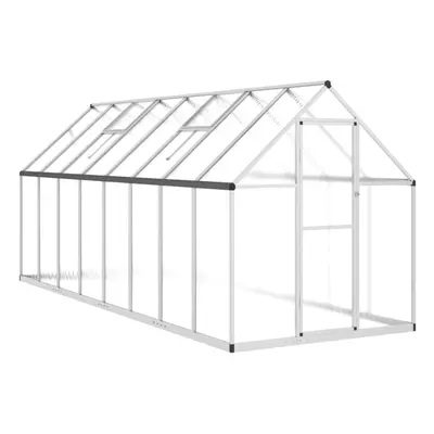 (silver, x x cm) vidaXL Greenhouse with Base Frame Walk in Grow House Anthracite Aluminium