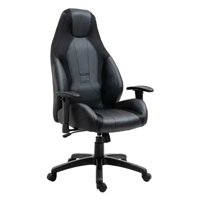 Vinsetto High Back Executive Office Chair Gaming Recliner w/ Footrest, Black