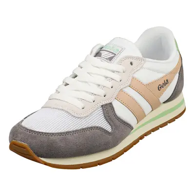 (4) Gola Daytona Womens Fashion Trainers in White Pink