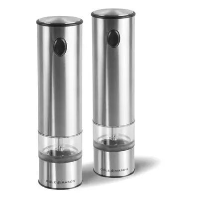 Battersea Electric Salt and Pepper Mills, Adjustable Ceramic Grind Mechanism Stainless Steel/Acr