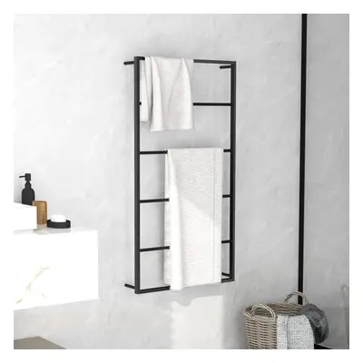 vidaXL Towel Rack Black Steel Bathroom Storage Wall Rack Towel Holder Hanger