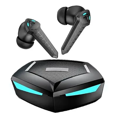 (Black) Game earphones TWS noise reduction low latency in ear Bluetooth with extra long battery 