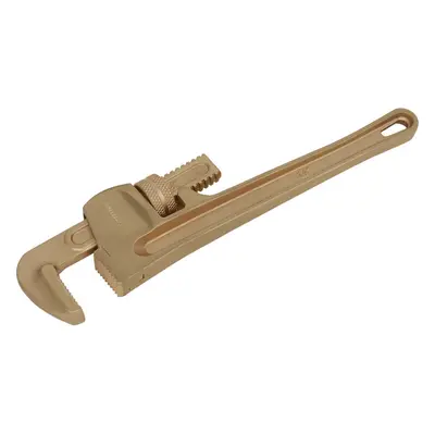 350mm Non-Sparking Adjustable Pipe Wrench - 65mm Jaw Capacity - Beryllium Copper