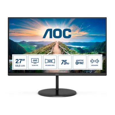 AOC V4 Q27V4EA LED display 68.6 cm (27") x pixels 2K Ultra HD Black