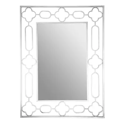 Premier Housewares Silver Leaf Wall Mirror For Bedroom / Hallway / Bathroom Rectangular Wall Mir