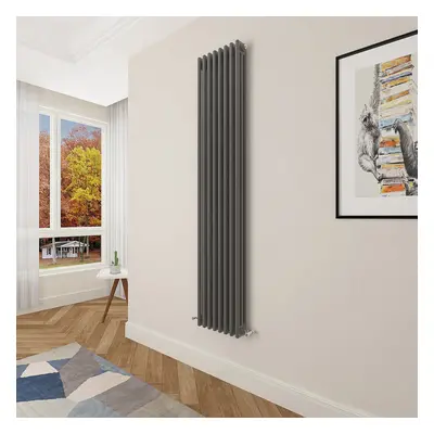 (1800x380mm Column) Designer cast iron radiator anthracite all sizes