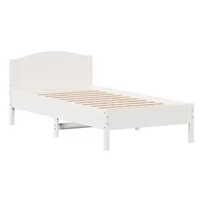 (white, x cm) vidaXL Bed Frame with Headboard Bed Base White 140x200 cm Solid Wood Pine