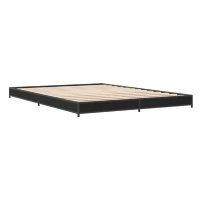 (black, x cm) vidaXL Bed Frame Bed Base Sonoma Oak 160x200 cm Engineered Wood and Metal