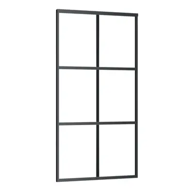 vidaXL Sliding Door Barn Door Sliding Door Panel ESG Glass and Aluminium Black