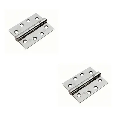 2x PAIR x x 3mm Ball Bearing Hinge Bright Stainless Steel Interior Door