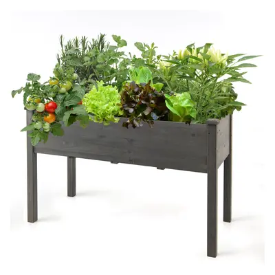 Raised Garden Planter Wooden Herb Grow Bed Elevated Plant Container