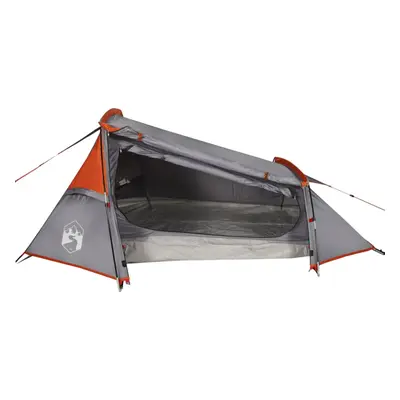 (grey and orange) vidaXL Camping Tent Tunnel 2-Person Lightweight Tent Dome Tent Waterproof