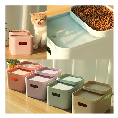 (Beige, US Plug) 2L Pet Automatic Filter Water Dispenser Dog Cat Water Food Bowl PP Hunting Dog 