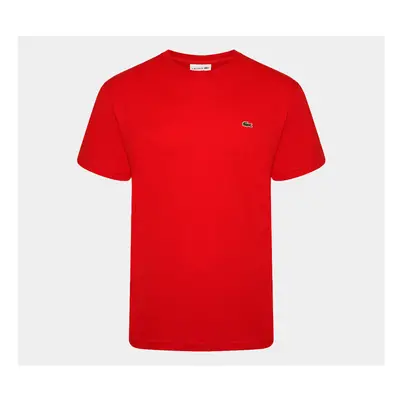 (Red, M) Lacoste Crew Neck Cotton Jersey T-shirts S-3XL