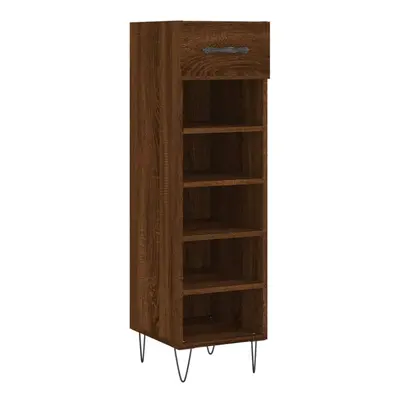 (brown oak) vidaXL Shoe Cabinet Shoe Storage Cupboard Shoe Rack Smoked Oak Engineered Wood