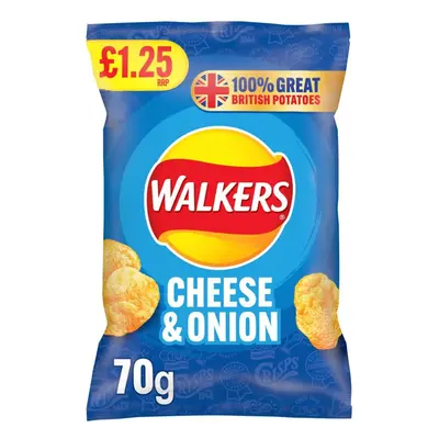 Walkers Cheese & Onion Crisps 70g (Pack of 15)