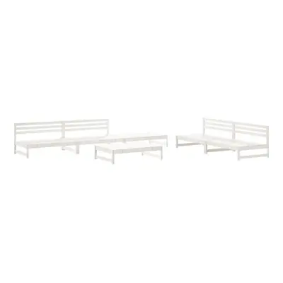 (white) vidaXL Garden Lounge Set Outdoor Modular Sofa Set Piece Solid Wood Pine