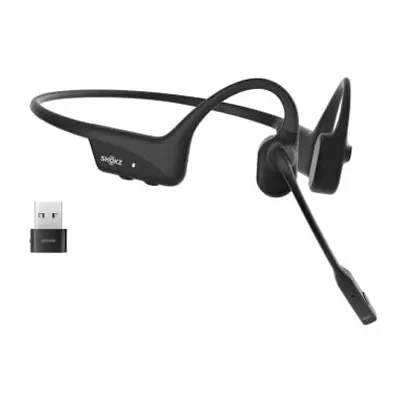 SHOKZ OpenComm2 UC Wireless Bone Conduction Headsets with USB-A adapter, Open-ear Bluetooth Head