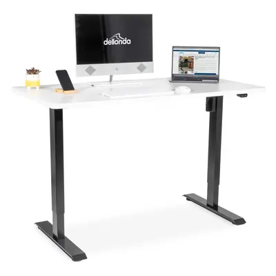 White Electric Height Adjustable Standing Desk, Quiet, Home Office, 1400x700mm - DH36