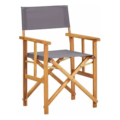 vidaXL Solid Acacia Wood Director's Chair Brown and Dark Grey Folding Chair