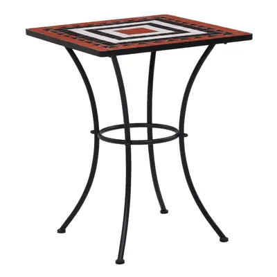 Mosaic Bistro Table Terracotta and White cm Ceramic