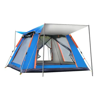 (Blue) People Fully Automatic Tent Silver Glue Outdoor Camping Family Picnic Travel Tent