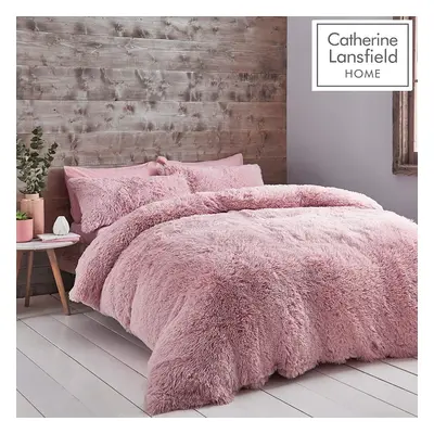 Catherine Lansfield Cuddly Single Duvet Set Blush