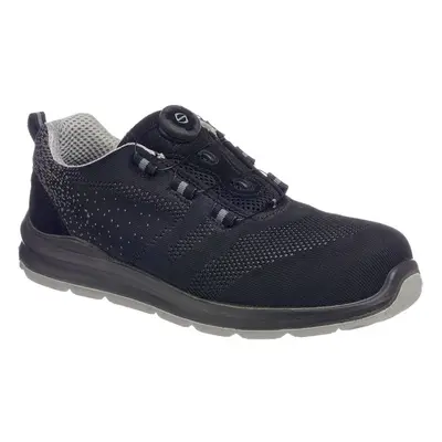 (Black/Grey, UK 5) Portwest Compositelite Wire Lace Safety Trainer Knit S1P