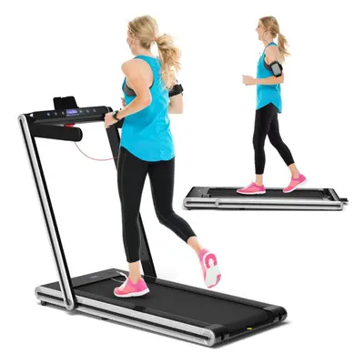 2-in-1 Folding Treadmill Under Desk Walking Treadmill Running Machine