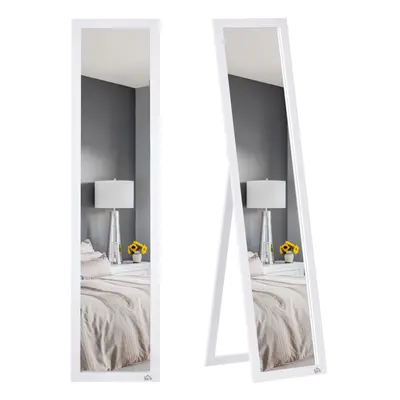 HOMCOM Full Length Mirror, Floor Standing or Wall-Mounted Long Mirror, White