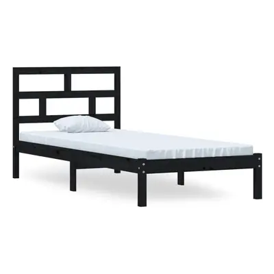 (black, x cm) vidaXL Bed Frame Bed Base Bedstead Bedroom Mattress Foundation Solid Wood Pine