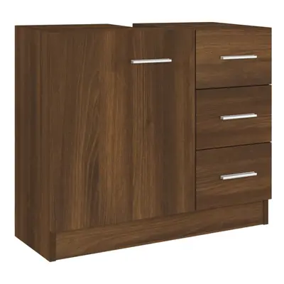 (Brown oak) vidaXL Sink Cabinet Bathroom Storage Cupboard Vanity Unit Engineered Wood