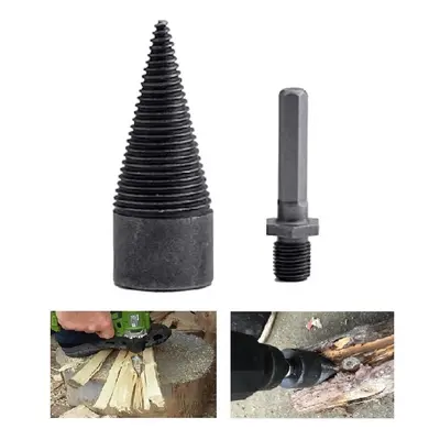 (Square Shank, 42mm) 1Pc 32/42mm HSS Round/Square/Hexagonal Shank Firewood Drill Bit Splitter Wo