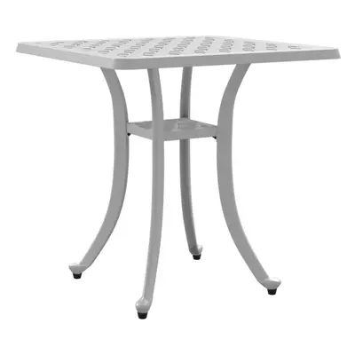 (white) vidaXL Garden Table Outdoor Table Patio Dining Table Bronze Cast Aluminium