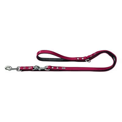 HUNTER Nickel-Plated Split-Leather Basic Training Lead Rope, x cm, Medium, Red/Nappa Black