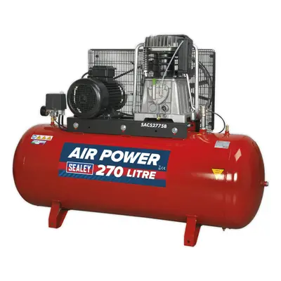 270 Litre Belt Drive Air Compressor - 2-Stage Pump System 7.5hp Motor - Phase