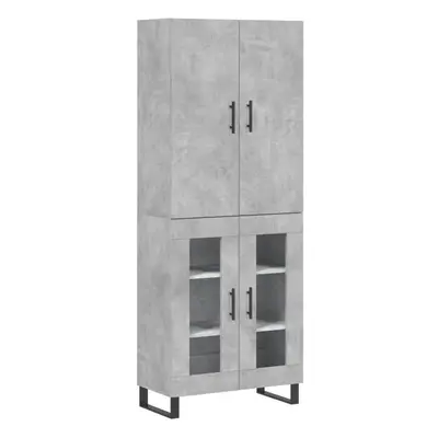 (concrete grey, glass doors) vidaXL Highboard Sideboard Storage Cabinet Side Cabinet White Engin