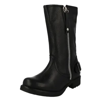 (UK 3.5, Black) Ladies Harley Davidson Mid Calf Biker Boots Baisley - W Fit