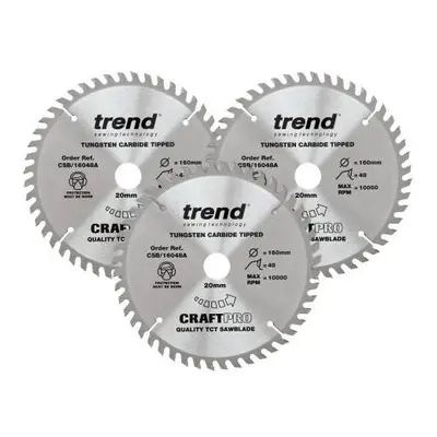 Trend 160mm x 48T x 20mm Triple pk Plunge Saw Blade